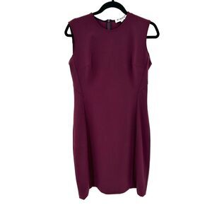 OF MERCER Women's Burgundy Purple Sleeveless Office Mini Sheath Dress Size 6